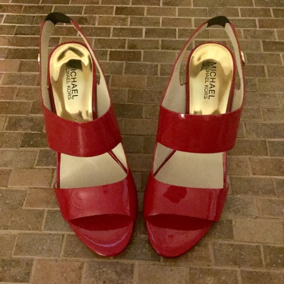 Michael Kors red heels size 7.5 - Picture 1 of 8